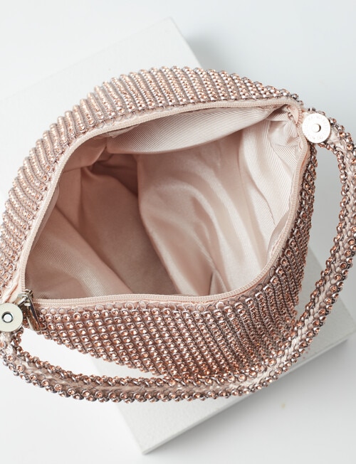 Harlow Wrist Handle Evening Bag, Champagne product photo View 06 L