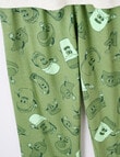 Sleep Squad Tacos Everyday Knit Long Pyjama, 8-16, Green product photo View 04 S