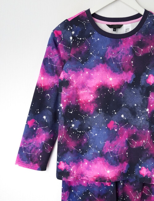 Sleep Squad Constellation Galaxy Knit Long Pyjama, Purple product photo View 02 L