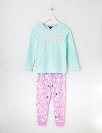 Sleep Squad Go Your Own Way Knit Long Pyjama, Violet product photo
