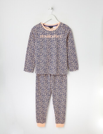 Sleep Squad Purrrrrfect Knit Long Pyjama Set, Purple product photo