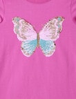 Mac & Ellie Butterfly Sequin Long Sleeve Tee, Fuchsia product photo View 02 S