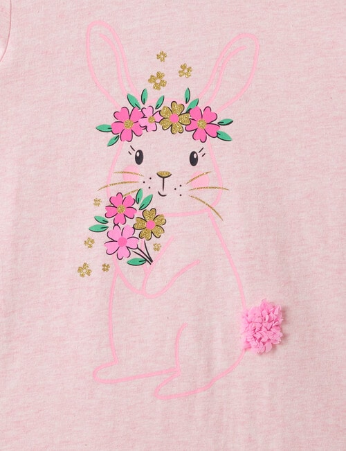 Mac & Ellie Bunny Long Sleeve Tee, Pink Marle product photo View 02 L