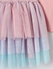 Mac & Ellie Unicorn Long Sleeve Knit Tulle Dress, Dusty Pink product photo View 03 S