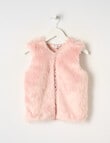 Mac & Ellie Knit Faux Fur Vest, Dusty Pink product photo