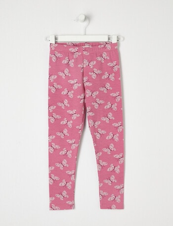 Mac & Ellie Butterfly Floral Full Length Legging, Cerise product photo