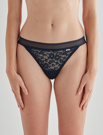 Jockey Woman Parisienne Delicate Lace Gee Brief, Dark Blue, 8-16 product photo