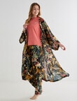 Zest Sleep Floral Wide Sleeve Robe, Black, 8-18 product photo View 03 S