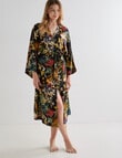 Zest Sleep Floral Wide Sleeve Robe, Black, 8-18 product photo View 05 S