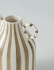 M&Co Lola Vase, Stripe, 15cm, Oat product photo View 02 S