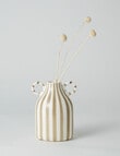 M&Co Lola Vase, Stripe, 15cm, Oat product photo View 04 S