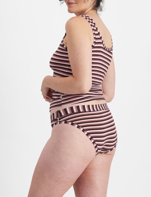 Jockey Woman Comfort Classics Hi Cut Brief, 2-Pack, Cophagen Stripe Pink, 10-16 product photo View 03 L