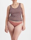 Jockey Woman Comfort Classics Hi Cut Brief, 2-Pack, Cophagen Stripe Pink, 10-16 product photo View 04 S