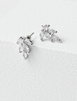 Harlow Cluster Leaf Earrings, Silver product photo View 02 S