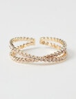 Harlow Sparkle Crossover Cuff Bracelet, Gold product photo View 02 S