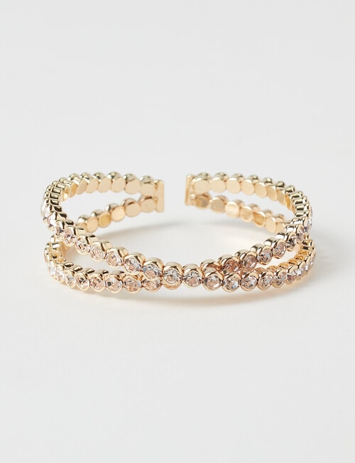 Harlow Sparkle Crossover Cuff Bracelet, Gold product photo View 02 L