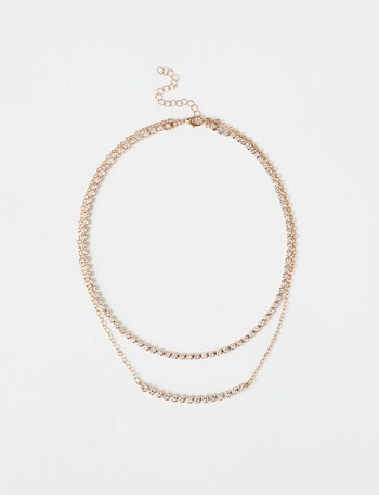 Harlow Double Layer Sparkle Necklace, Gold product photo