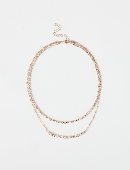 Harlow Double Layer Sparkle Necklace, Gold product photo