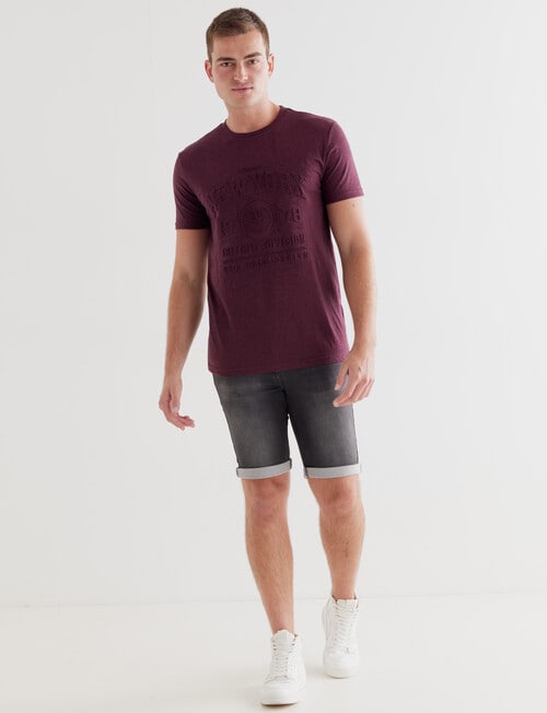 Tarnish Vintage Embossed New York Tee, Red Marle product photo View 03 L