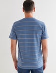 Chisel Ultimate Crew Neck Stripe Tee, Blue product photo View 02 S
