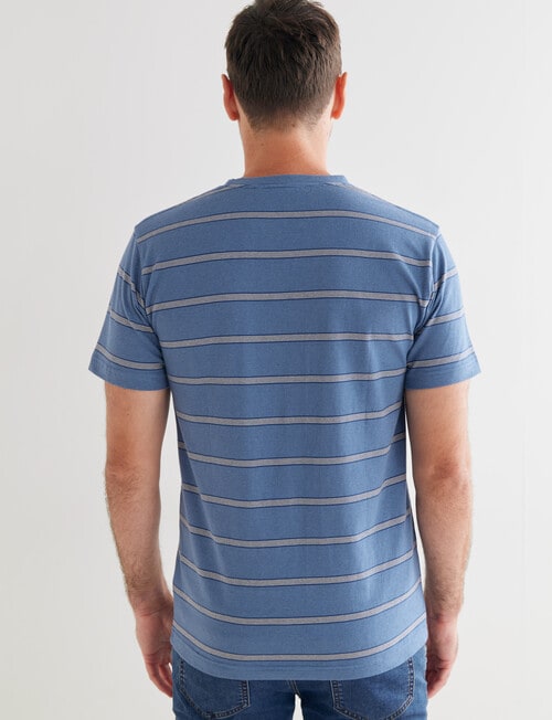 Chisel Ultimate Crew Neck Stripe Tee, Blue product photo View 02 L