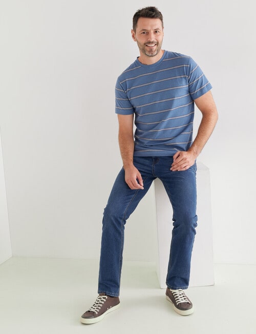 Chisel Ultimate Crew Neck Stripe Tee, Blue product photo View 03 L