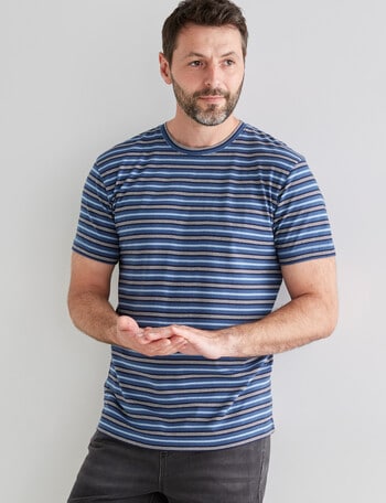 Chisel Stripes Ultimate Crew Tee, Navy product photo