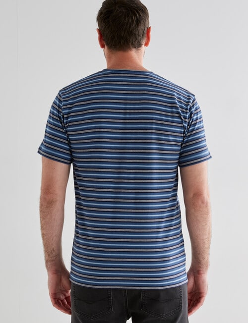 Chisel Stripes Ultimate Crew Tee, Navy product photo View 02 L
