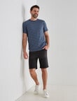Chisel Stripes Ultimate Crew Tee, Navy product photo View 03 S