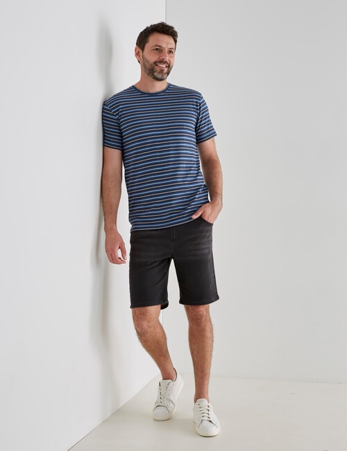 Chisel Stripes Ultimate Crew Tee, Navy product photo View 03 L