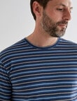 Chisel Stripes Ultimate Crew Tee, Navy product photo View 04 S