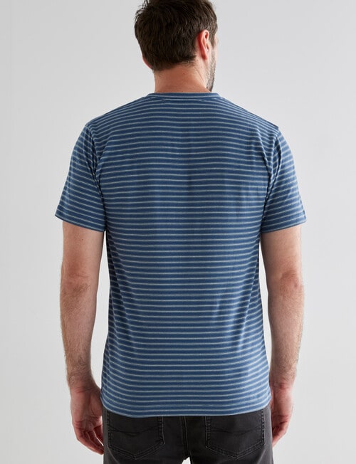 Chisel Stripes Ultimate Crew Tee, Denim product photo View 02 L