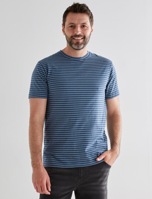 Chisel Stripes Ultimate Crew Tee, Denim product photo View 04 L