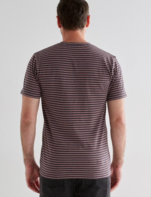 Chisel Stripes Ultimate Crew Tee, Charcoal Marle product photo View 02 L