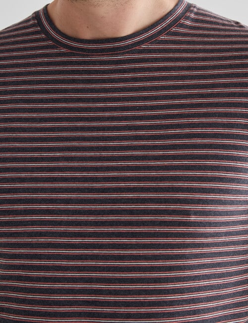 Chisel Stripes Ultimate Crew Tee, Charcoal Marle product photo View 04 L