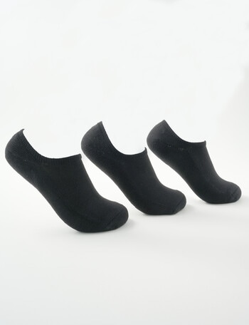 Mazzoni No Show Socks, 3-Pack, Black product photo