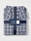 Chisel Check Woven Long PJ Set, Navy & Grey product photo View 04 S