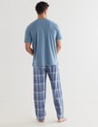 Mazzoni Short Sleeve Tee & Check Pant PJ Set, Blue product photo View 02 S