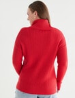 North South Merino Textured Roll Neck Jumper, Red product photo View 02 S