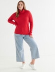 North South Merino Textured Roll Neck Jumper, Red product photo View 03 S