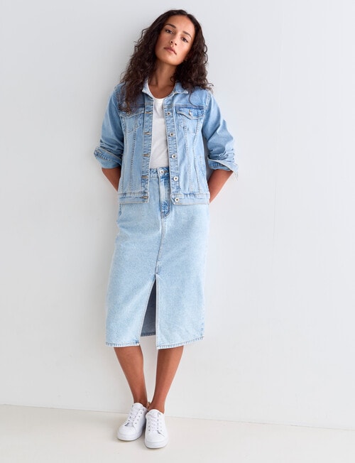 Denim Republic Denim Jacket, Light Blue product photo View 03 L