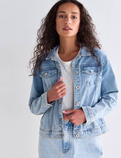Denim Republic Denim Jacket, Light Blue product photo View 06 L