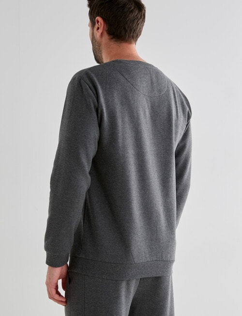 Chisel Fleece Crew Neck Sweatshirt, Charcoal Marle product photo View 02 L
