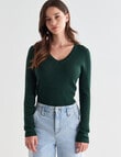 North South Merino Rib V-Neck Sweater, Forest product photo View 04 S
