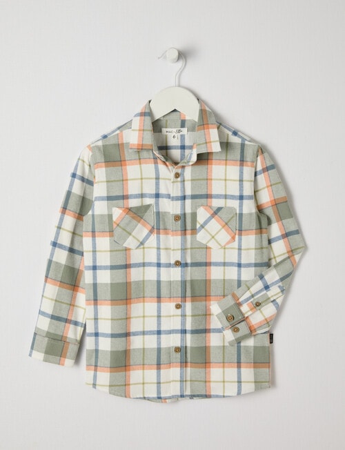 Mac & Ellie Flannel Check Shirt, Ivory product photo