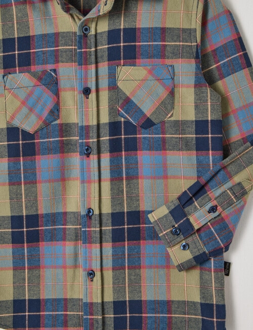 Mac & Ellie Flannel Check Shirt, Moss product photo View 02 L