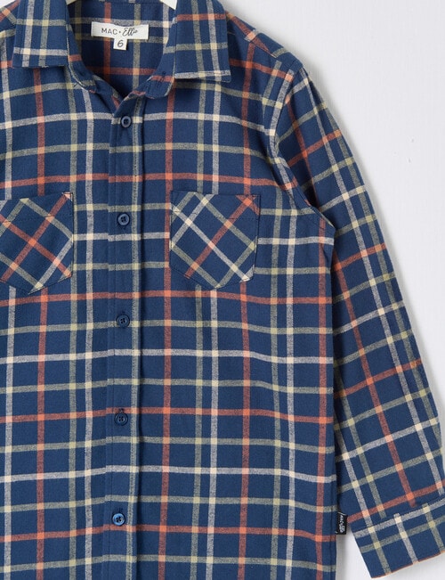 Mac & Ellie Flannel Check Shirt, Navy product photo View 03 L