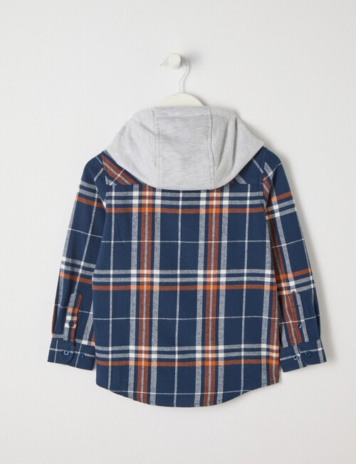 Mac & Ellie Hooded Check Shirt, Navy product photo View 02 L
