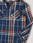 Mac & Ellie Hooded Check Shirt, Navy product photo View 03 S