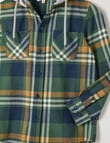 Mac & Ellie Hooded Check Shirt, Green product photo View 03 S